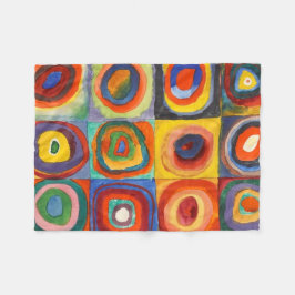 Quadrate mit konzentrischen Kreisen von Kandinsky Fleecedecke