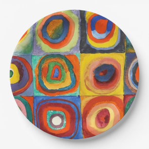 Quadrate mit konzentrischen Kreisen von Kandinsky Pappteller