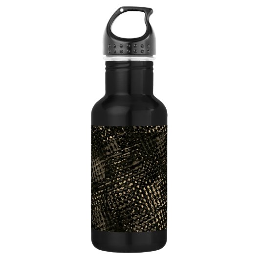 Quadrate mit Kratzern oder dunkelbraunen Würfeln Edelstahlflasche (Vorderseite)