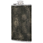 Quadrate mit Kratzern oder dunkelbraunen Würfeln Flachmann (Links)