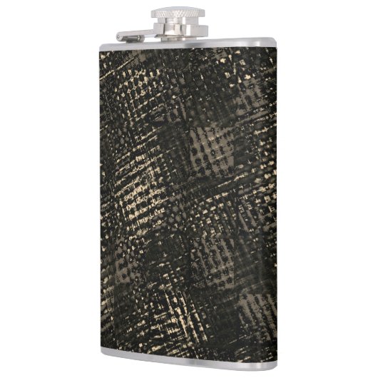 Quadrate mit Kratzern oder dunkelbraunen Würfeln Flachmann (Links)