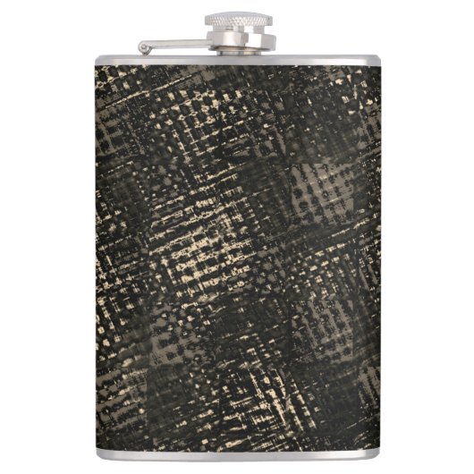 Quadrate mit Kratzern oder dunkelbraunen Würfeln Flachmann (Vorderseite)