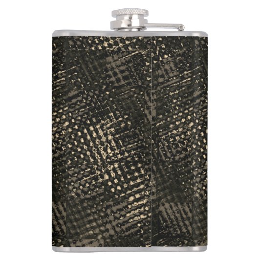 Quadrate mit Kratzern oder dunkelbraunen Würfeln Flachmann (Rückseite)