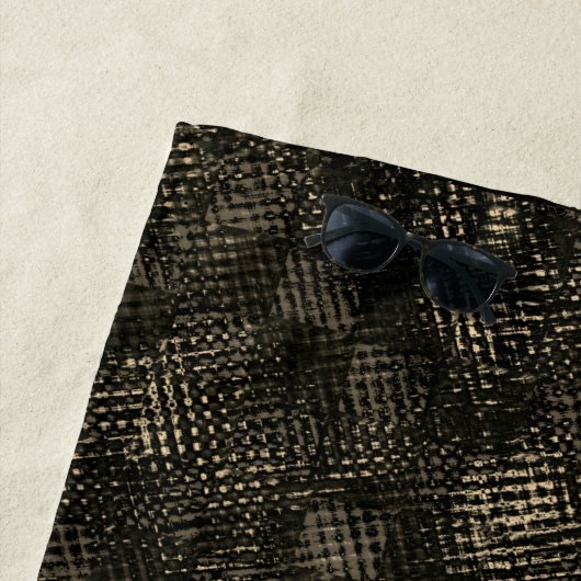 Quadrate mit Kratzern oder dunkelbraunen Würfeln Strandtuch (Beispiel)