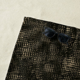 Quadrate mit Kratzern oder dunkelbraunen Würfeln Strandtuch