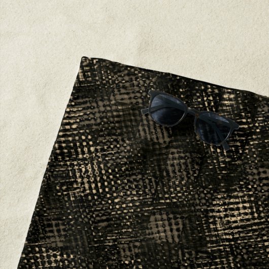 Quadrate mit Kratzern oder dunkelbraunen Würfeln Strandtuch (Beispiel)