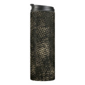 Quadrate mit Kratzern oder dunkelbraunen Würfeln Thermosbecher (Nach rechts gedreht)