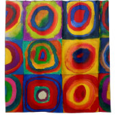 Quadrate mit Kreisen, Abstrakt, Wassis Kandinsky Duschvorhang (Vorderseite)