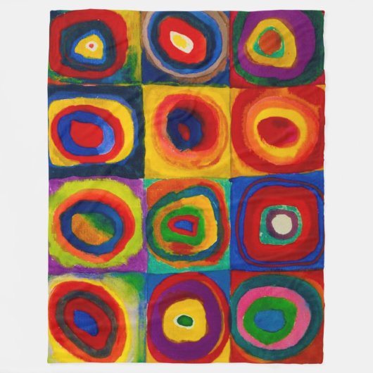 Quadrate mit Kreisen, Abstrakt, Wassis Kandinsky Fleecedecke (Vorderseite)