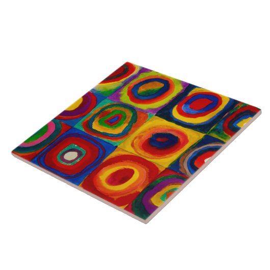 Quadrate mit Kreisen, Abstrakt, Wassis Kandinsky Fliese (Seite)