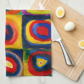 Quadrate mit Kreisen, Abstrakt, Wassis Kandinsky Geschirrtuch (Viertel Falte)