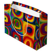 Quadrate mit Kreisen, Abstrakt, Wassis Kandinsky Große Geschenktüte (Rückseite Schrägansicht)