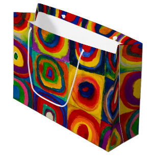 Quadrate mit Kreisen, Abstrakt, Wassis Kandinsky Große Geschenktüte