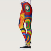 Quadrate mit Kreisen, Abstrakt, Wassis Kandinsky Leggings (Links)