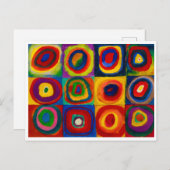 Quadrate mit Kreisen, Abstrakt, Wassis Kandinsky Postkarte (Vorne/Hinten)