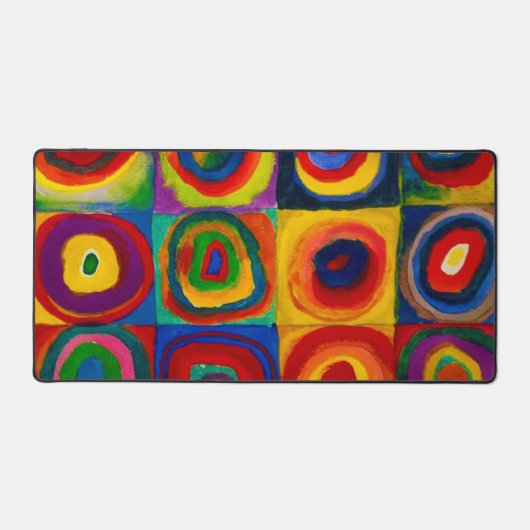 Quadrate mit Kreisen, Abstrakt, Wassis Kandinsky Schreibtischunterlage (Vorderseite)