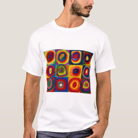 Quadrate mit Kreisen, Abstrakt, Wassis Kandinsky T-Shirt (Vorderseite)