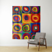 Quadrate mit Kreisen, Abstrakt, Wassis Kandinsky Wandteppich (Beispiel)
