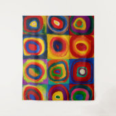 Quadrate mit Kreisen, Abstrakt, Wassis Kandinsky Wandteppich (Vorderseite)