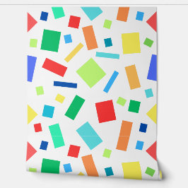 Quadrate mit mehrfarbiger Geometrie und Kids mit R Tapete