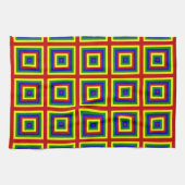 Quadrate mit Primärfarben Geschirrtuch (Horizontal)