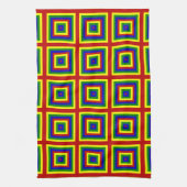 Quadrate mit Primärfarben Geschirrtuch (Vertikal)