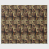 Quadrate mit runden Formen, die das Holzrelief sim Geschenkpapier (Flach)