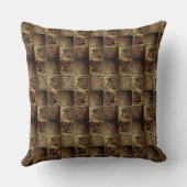 Quadrate mit runden Formen, die das Holzrelief sim Kissen (Rückseite)