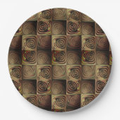 Quadrate mit runden Formen, die das Holzrelief sim Pappteller (Vorderseite)