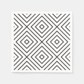 Quadrate mit Schwarz-Weiß-Linien Serviette (Vorderseite)