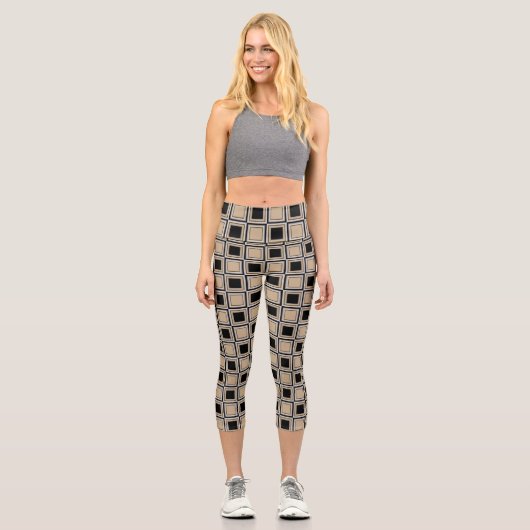 Quadrate-Muster Capri Leggings (Vorderseite)