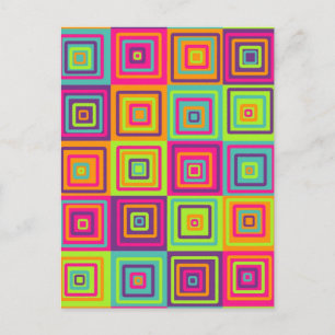 Quadrate-Muster Postkarte