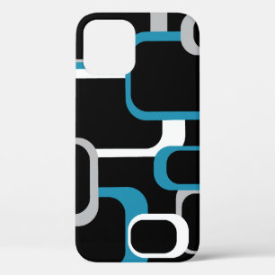 Quadrate Muster Retro Blue Grau Schwarz Case-Mate iPhone Hülle