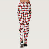 Quadrate Muster schwarz rot weiß + Ihr Backgr. Leggings (Rückseite)