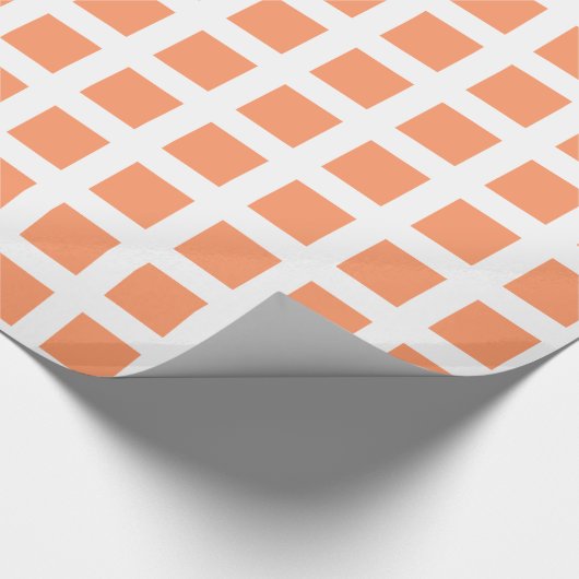 Quadrate - Peach on White Geschenkpapier (Ecke)
