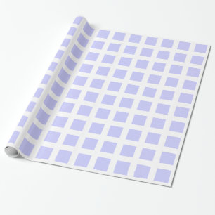 Quadrate - Pulverblau auf Weiß Geschenkpapier
