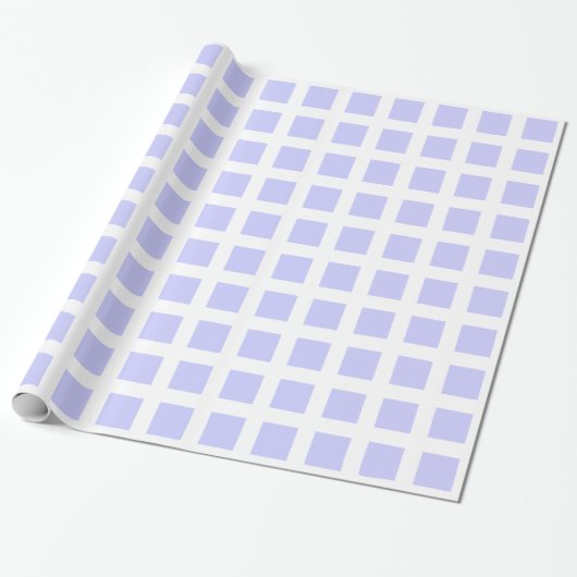 Quadrate - Pulverblau auf Weiß Geschenkpapier (Ungerollt)