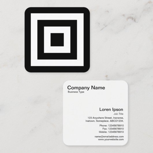 Quadrate Quadratische Visitenkarte (Vorne/Hinten)