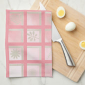 Quadrate rosa Blumenmuster Geschirrtuch (Viertel Falte)