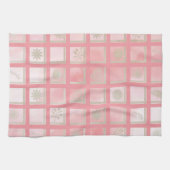 Quadrate rosa Blumenmuster Geschirrtuch (Horizontal)