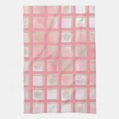 Quadrate rosa Blumenmuster Geschirrtuch (Vertikal)