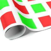 Quadrate - Rot und Grün auf Weiß Geschenkpapier (Rolleneckpunkt)