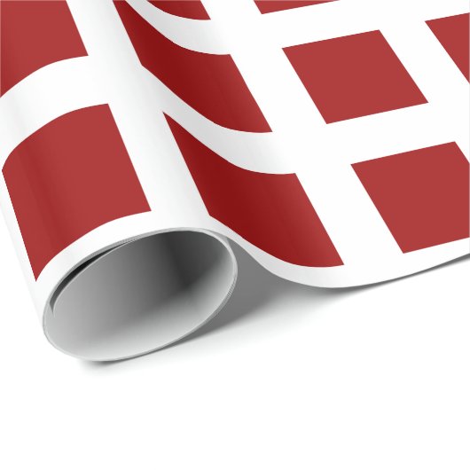 Quadrate - Ruby Red on White Geschenkpapier (Rolleneckpunkt)