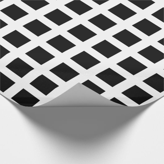 Quadrate - Schwarz auf Weiß Geschenkpapier (Ecke)