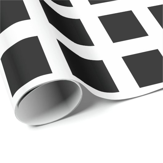 Quadrate - Schwarz auf Weiß Geschenkpapier (Rolleneckpunkt)