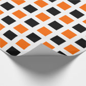 Quadrate - Schwarz und Orange auf Weiß Geschenkpapier (Ecke)