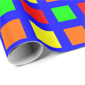 Quadrate - Spektrum 01 auf blau Geschenkpapier (Rolleneckpunkt)