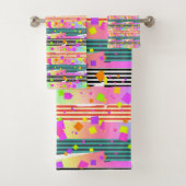 Quadrate + Streifen Kids-Geschenk Badhandtuch Set (Insitu)