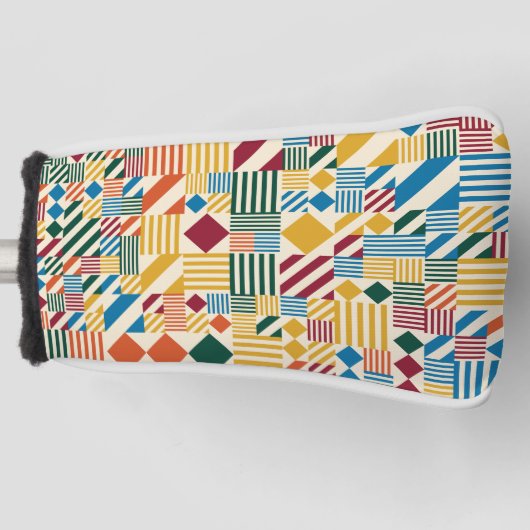 Quadrate, Streifen und Diagonalen Golf Headcover (Vorderseite)