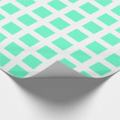 Quadrate - Türkis auf Weiß Geschenkpapier (Ecke)